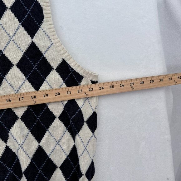 Polo Ralph Lauren Sweater Mens XL Cream Argyle Diamond V Neck Pullover Knit - Picture 5 of 8